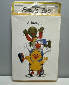 Suzy's Zoo Party Einladungen 10 Stück Vintage IN7217 Eine Party mit Freunden eingeladen!! - Bild 1 von 14