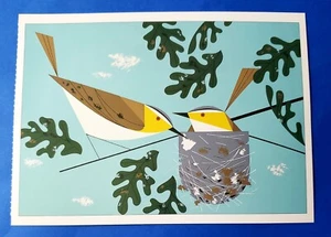 Postcard "Red-eyed Vireos" Birds Charley Harper 6.5"x4.75" - Picture 1 of 2