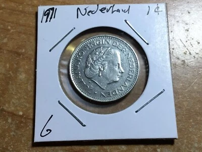 Moneda de 1 florín Holanda 1971 12121 06t Foto 1 de 2