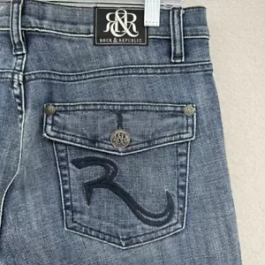 Jeans donna Rock & Republic Kasandra bootcut denim ricamato taglia 10 svasato - Foto 1 di 11