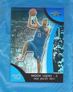 BROOK LOPEZ 2007-08 FINEST REFRACTOR BLUE ROOKIE CARD #180/199 BROOKLYN NETS - Picture 1 of 1