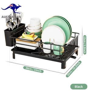 Dish Draining Rack,Cutlery Rack with Drain Tray and Drip Line,Cup Holder,Cutlery - Picture 1 of 12