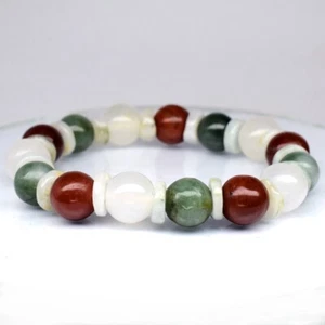 💎 177.81ct 30pcs Natural Multi Color Jade - Untreated Myanmar Gems Bracelet 2" - Imagen 1 de 5