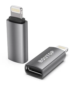 [Certificato MFi] Adattatore 27W USB C a Lightning Supporto 2 Confezioni, Grigio Argento  - Foto 1 di 6