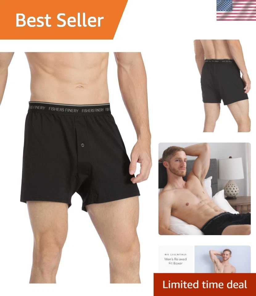 Boxers de punto elástico relajado para hombre; mezcla modal de microfibra de algodón Foto 1 de 4