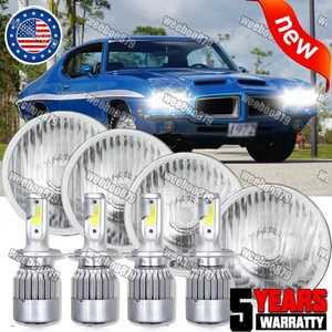 4x 5.75" inch LED Headlights HI/LO White Fit Pontiac GTO firebird 1964-1972 - Picture 1 of 9