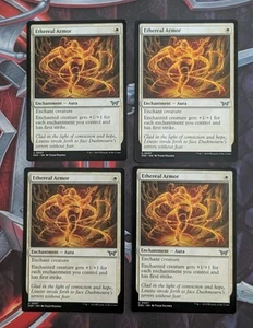 MTG 4 x Duskmourn Uncommon ETHEREAL ARMOR NM - Imagen 1 de 1