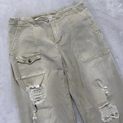 Pantalones Anthropologie Pilcro para mujer 29 Wanderer desgastados pierna ancha recortados utilitarios Foto 1 de 4
