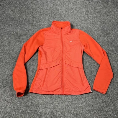 Jaqueta Nike Therma-Fit Feminina XS Laranja Zíper Completo Corrida Lã Pista Atlética - Imagem 1 de 4