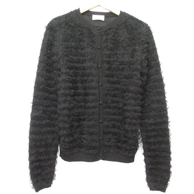 Cárdigan tejido con volantes de tul RED VALENTINO, talla XS, negro para mujer USADO Foto 1 de 4