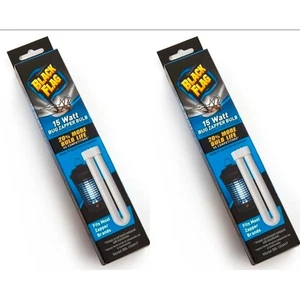 Black Flag 15 Watt Bug Zapper Bulbs Qty of 2 U Shaped 2 Pin Model BB15WHT New - Picture 1 of 5