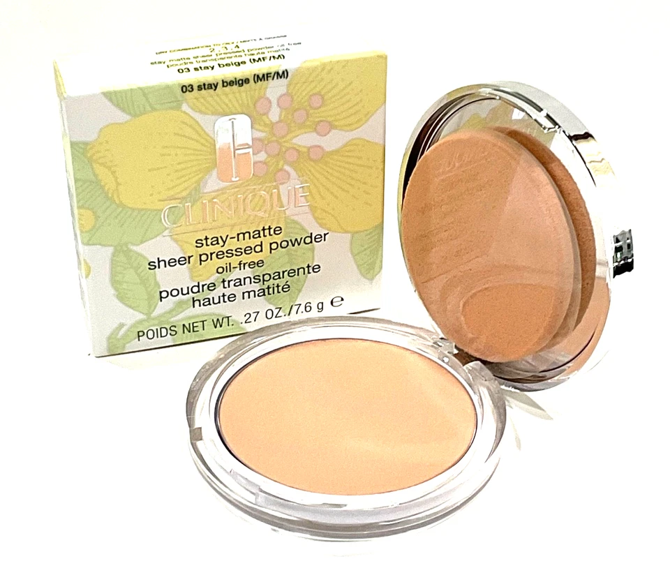 03 Stay Beige, Clinique Stay-Matte Sheer Pressed Powder Oil Free, 0.27 oz New - Image 1 of 1