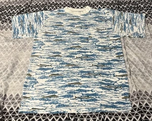 T-shirt pesca vintage anni 90 AOP Nord Atlantico commercio natura animale Marlin - Foto 1 di 7