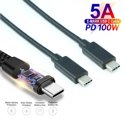 6ft USB 3.2 Gen 2 Type-C Male/Male Cable  PD to 100W/5A  to 20Gbps Black - Image 1 of 2