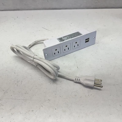 Furniture Power Distribution Unit LH02-202 3 Outlet 2 USB Desktop Mount 125V 12A - Image 1 of 4