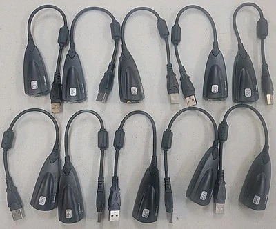 10 PACK External Sound Card Adapters for 3D Audio Headset USB 2.0 5HV2 - Image 1 of 4