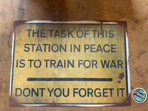 UK Military Cold War Readiness Sign Rusty Weathered Worn Military - Picture 1 of 3
