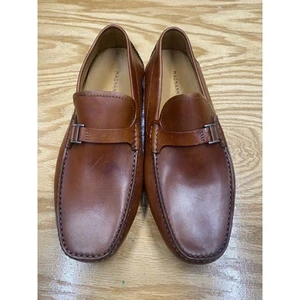 Magnanni Loafer Men's 9 Brown Leather Slip On Low Top Square Toe Casual Shoes S8 - Imagen 1 de 10
