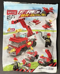 Lelebrother Fire Brigade 6 In 1 City Fire Fighting Truck Building Block Toy - Picture 1 of 3