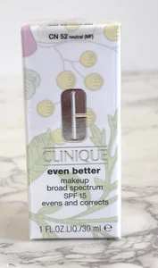 Clinique Even Better Makeup CN 52 Neutral 1.0 OZ 30 ml Spf 15 NEW IN BOX - Picture 1 of 5