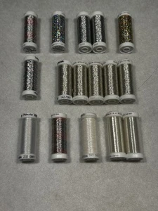 Filo Sulky Holoshimmer 16 bobine di varie metallizzate bianco argento multicolore - Foto 1 di 10