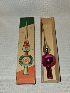 Vintage Shiny Brite Glas Christbaumspitze Quecksilber Glas im Originalkarton - Bild 1 von 9