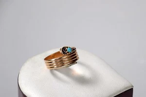 56 Gold Zaristische Ring mit Stein 1830-1880 J. - Bild 1 von 5