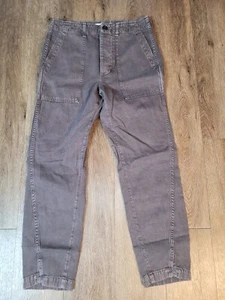 AMO Drapey Army Pants Womens Sz 27 Faded Black Cotton Blend Taper USA Army Twist - Picture 1 of 9