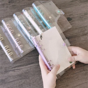 A5/A6 Transparent Loose-Leaf Notebook Cover 6 Ring Binder Planner Stationery NEW - Picture 1 of 19