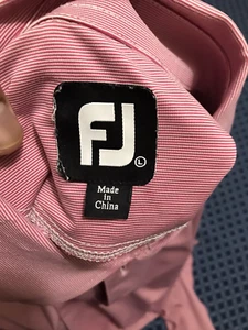 Footjoy FJ Polo Golf Shirt Kragen rosa gestreift Sommer Herren Kurzarm Preppy - Bild 1 von 10