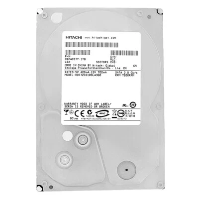 Hard Drive HITACHI 1TB HDT721010SLA360 16MB Cache 7200RPM SATA II 3.5'' Inch - Image 1 of 4