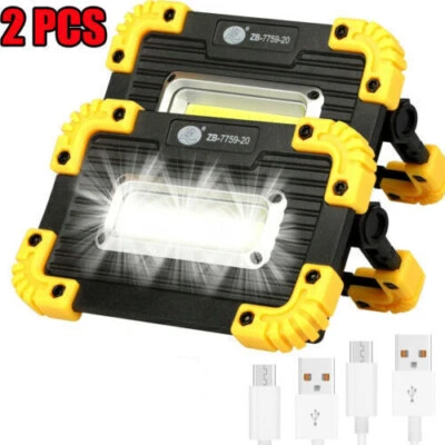 2 x 30W LED Arbeitsleuchte Akku Aufladbar Baustrahler Flutlicht Werkstattlampe - Bild 1 von 4