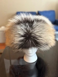 Ranch Cross Fox Fur Hat Astounding Quality Silk Lining Size L Real Fox Fur Pelt - Picture 1 of 5
