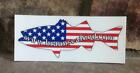 USA AMERICAN FLAG STRIPED BASS FISHING STICKER DECAL NEW