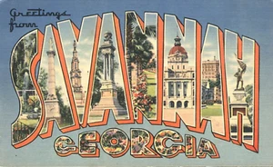 Postal de carta grande de saludos de Savannah Georgia - Imagen 1 de 1
