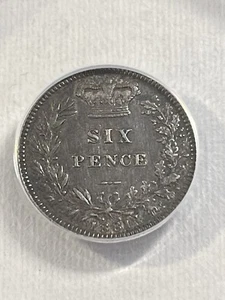 1881 Great Britain Silver 6 Pence Graded AU 50 by ANACS - Picture 1 of 4