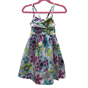Carters Kleinkind Mädchen Kleid Gr. 4 Jahre Spaghettiträger Blumen Rüschen Oberteil Strand - Bild 1 von 5