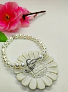 BRACCIALE PERLE CON INIZIALI DA 5 mm. ARGENTO 925 E ZIRCONI. SPED. GRATUITA - Imagen 1 de 7