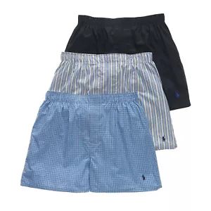 Polo Ralph Lauren para hombre paquete de 3 Boxers clásicos de algodón tejido (pequeños, surtidos) $42 - Imagen 1 de 2