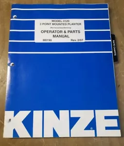 Kinze Model 3120 3 Point Mounted Planter Operator & Parts Manual #1J-2378-Y21 - Picture 1 of 4