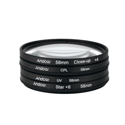  58mm +CPL+Close-+4 +Star 8-Point Filter Circular Filter Kit J9P8 - Image 1 of 4