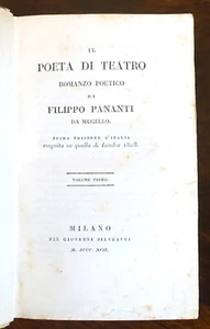 TEATRO - PANANTI, IL POETA DI TEATRO, MILANO, 1817 - BELLA LEGATURA - Foto 1 di 18