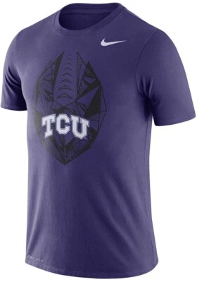 NIKE NCAA TCU Horned Frogs Icon Performance texas DRI FIT Purple TEE SHIRT NEW - Image 1 of 2