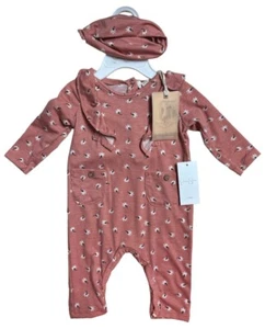 Jessica Simpson Baby Girl's Bodysuit w/Matching Headband 3-6 Months Pink Printed - Picture 1 of 4