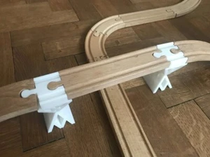 2 Pack Brio IKEA Thomas Kidcraft Bridge Supports For Wooden Train Tracks White - Picture 1 of 3