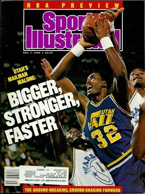 Karl Malone Utah Jazz Sports Illustrated Magazine November 7, 1988 NBA Preview - Image 1 of 1