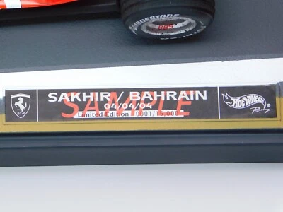 Hot Wheels M. Schumacher Ferrari F2004 BAHRAIN GP 1:18 Formel 1 B6222 SAMPLE - Bild 1 von 4