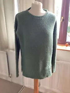 M&S Collection Green Boucle Split Hem Jumper Size Small Acrylic Polyester Cosy  - Picture 1 of 10