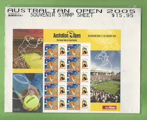 #T8.   TWO (2)  TENNIS  STAMP SHEETS - AUSTRALIAN OPEN & LLEYTON HEWITT - Picture 1 of 2