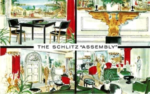 Advertisement PC. The Schlitz Assembly. Beer That Made Wilwaukee Famous. c1956 - Picture 1 of 2